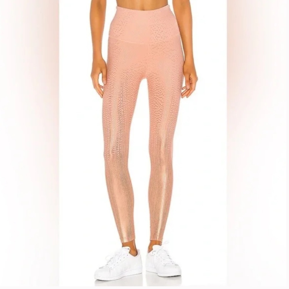 Beyond Yoga Drip Dot High Waisted Midi Legging Coral Dust Rose Size S Capri